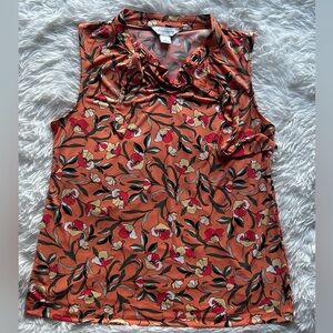 Liz Claiborne Floral Ruffle Blouse